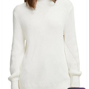 French Connection soft knit white mock neck sweater